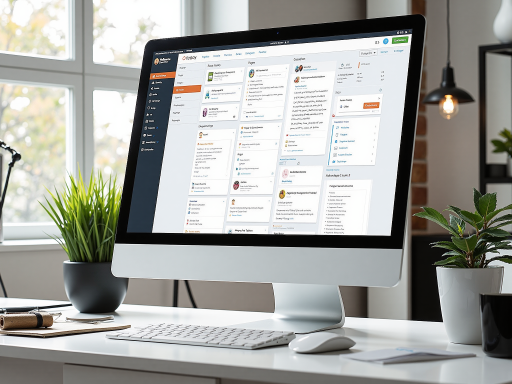 软件知识库界面展示，包含CAD软件界面截图、操作流程图、快捷键说明，现代化办公环境